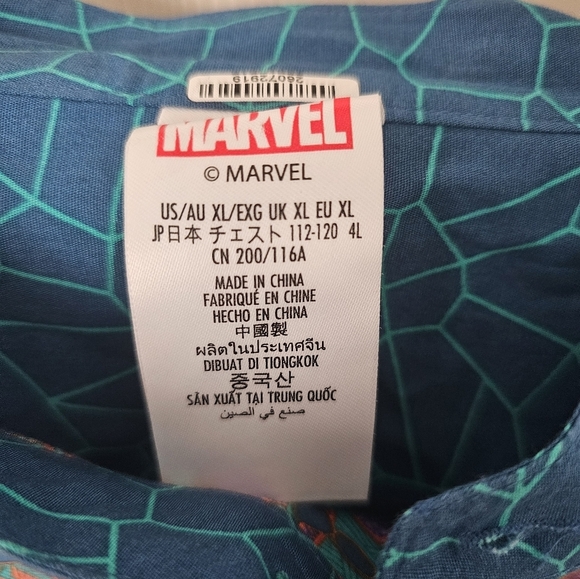 DISNEY PARKS Marvel Mens Black Panther Wakanda Forever button down shirt Size XL - Picture 3 of 6